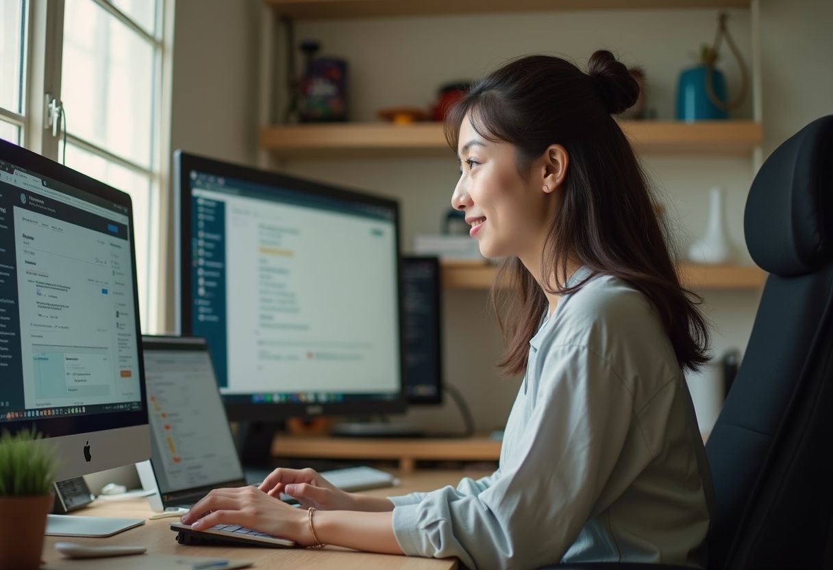Malaysian retailer managing Microsoft Advertising shopping campaigns on laptop to increase online sales and product visibility